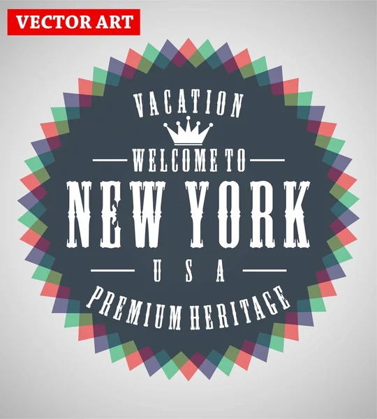 Etiqueta con monograma de la ciudad de Nueva York (T-Shirt Print ) — Vector de stock