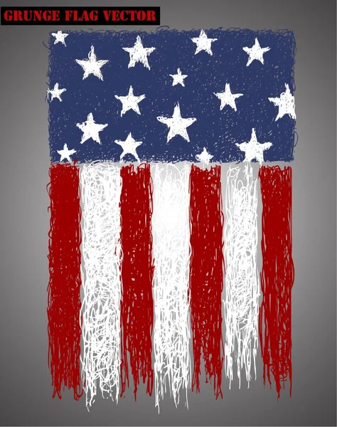 Grunge USA flag. vector illustration. — Stock Vector