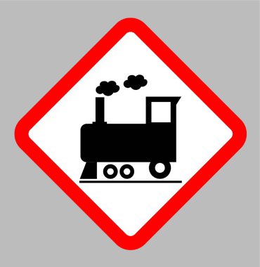 Demiryolu kavşak tren vektör işaretleri