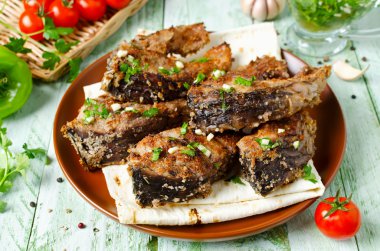 Sazan ekmek kırıntısı ve baharat biftek