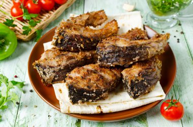 Sazan ekmek kırıntısı ve baharat biftek