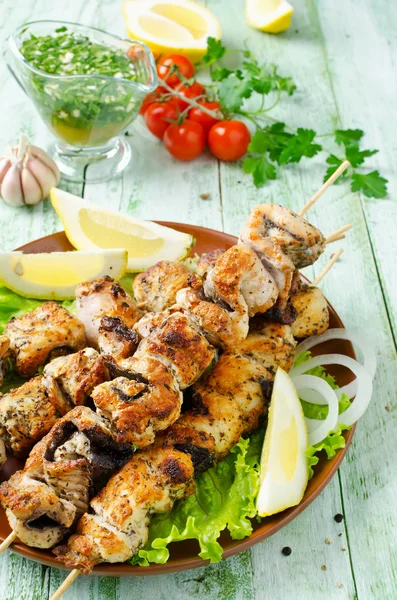 Limon soslu yayın balığı ızgarası.