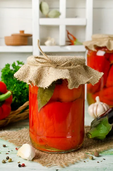 Peppers stuffed with eggplant — Stock Photo, Image