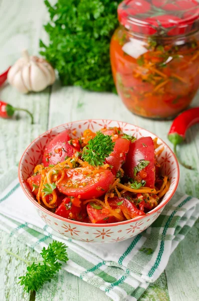Tomatoes in a spicy marinade Stock Picture