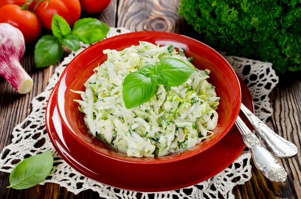 Salada de repolho com pepino — Fotografia de Stock