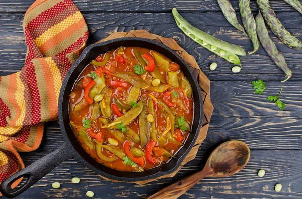 Vegetable stew with beans — Stock Photo, Image
