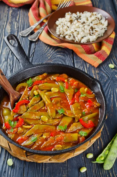 Vegetable stew with beans — Stock Photo, Image