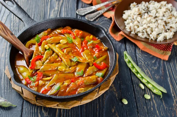 Vegetable stew with beans — Stock Photo, Image