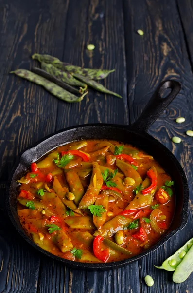 Vegetable stew with beans — Stock Photo, Image