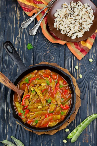 Vegetable stew with beans — Stock Photo, Image