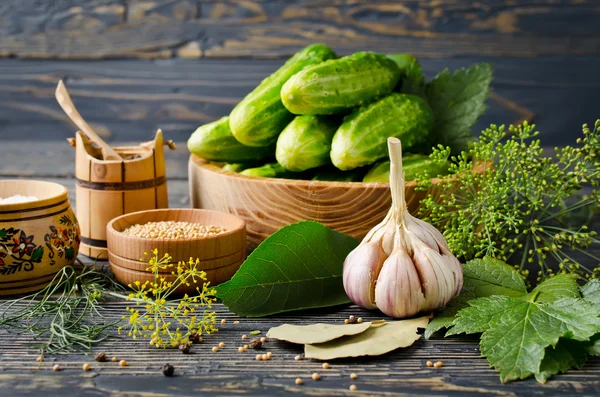 Fresh cucumbers in a basket