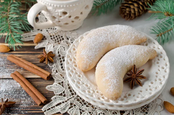 Christmas homemade sugar cookies Crescent — Stock Photo, Image