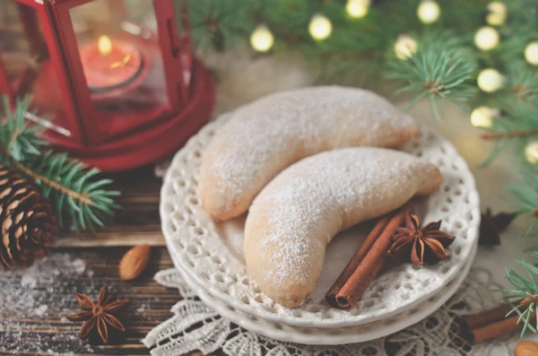 Christmas homemade sugar cookies Crescent — Stock Photo, Image