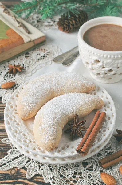 Christmas homemade sugar cookies Crescent — Stock Photo, Image