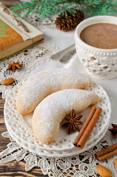 Christmas homemade sugar cookies Crescent — Stock Photo, Image