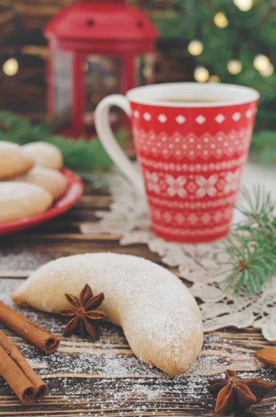 Hemgjord socker julkakor Crescent — Stockfoto