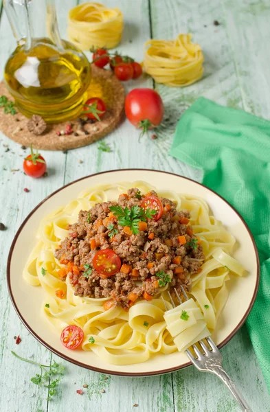 Pasta con ragú boloñés — Foto de Stock