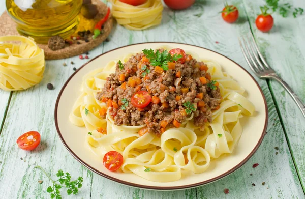 Pasta con ragú boloñés — Foto de Stock