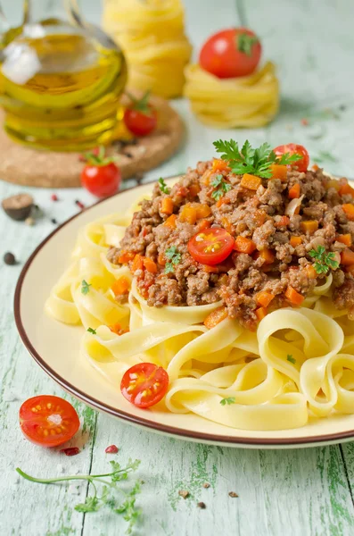 Pasta con ragú boloñés — Foto de Stock