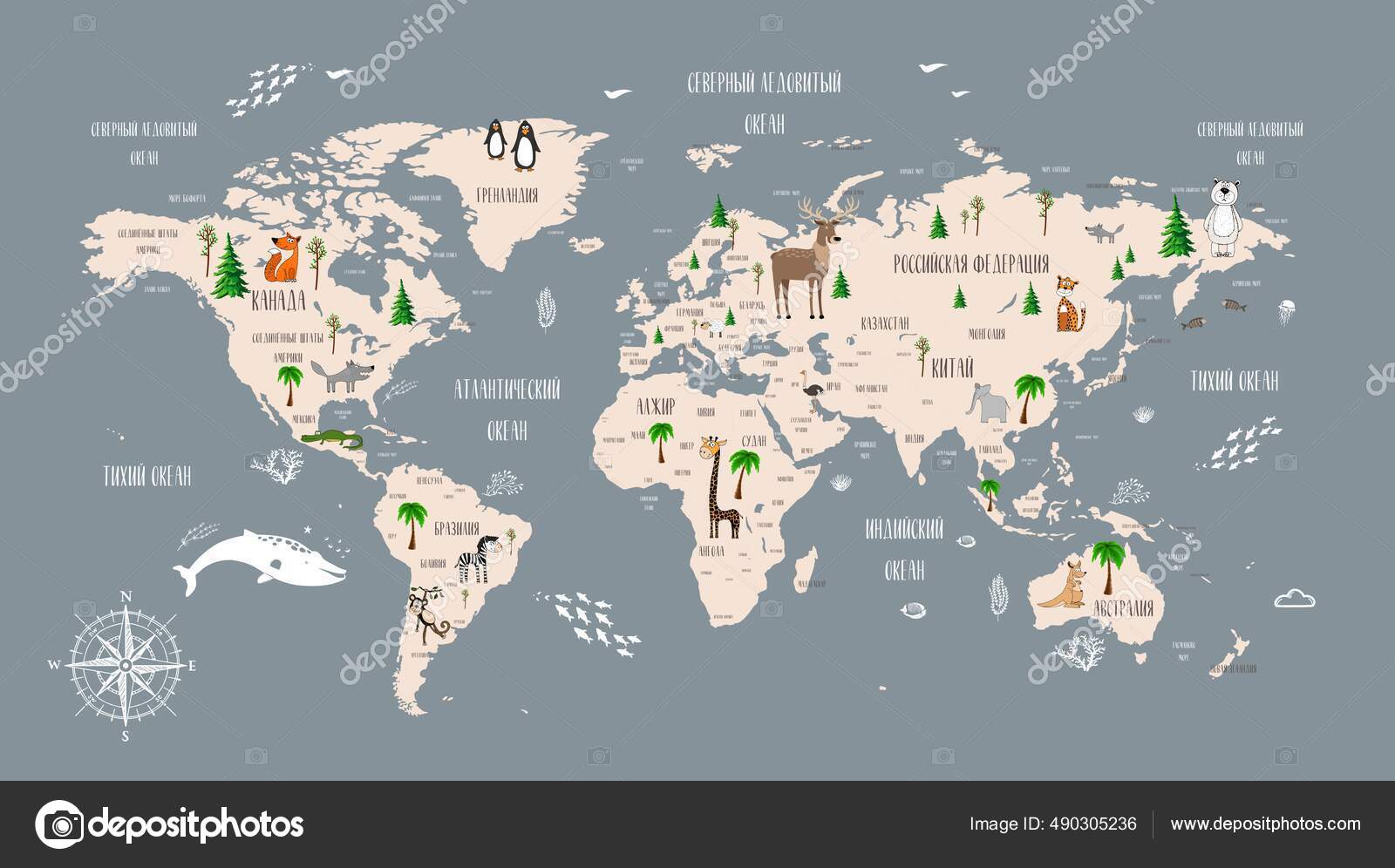 Children’s Wallpaper World Map Children’s Card Photo Wallpapers