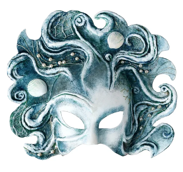 Interior and carnaval mask embodying the element of water, isolated on white — Stock Photo, Image