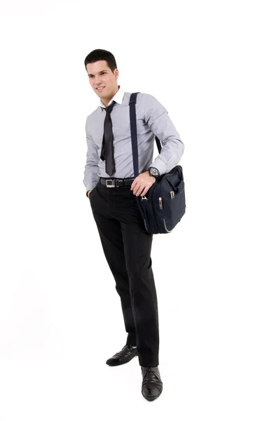 Businessman with suitcase — Stock Photo, Image