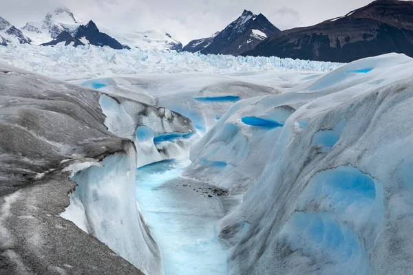 Panoramautsikt Över Den Gigantiska Perito Moreno Glaciären Dess Tunga Och — Stockfoto