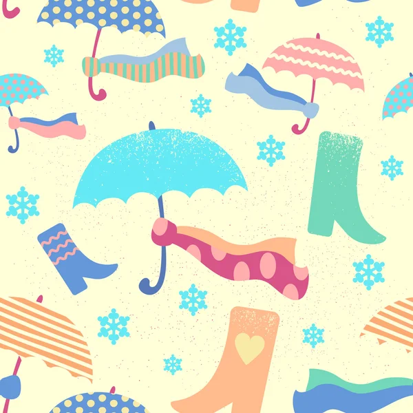 Seamless patterned fill on snowfall theme — Stock Vector