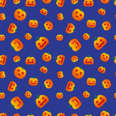 Cadılar Bayramı Şablonu Jack O Fener Kabağı Şeytani Gülümseyen Sırıtma Kızartılmış Vektör Tasarım Arkaplan Çizimi