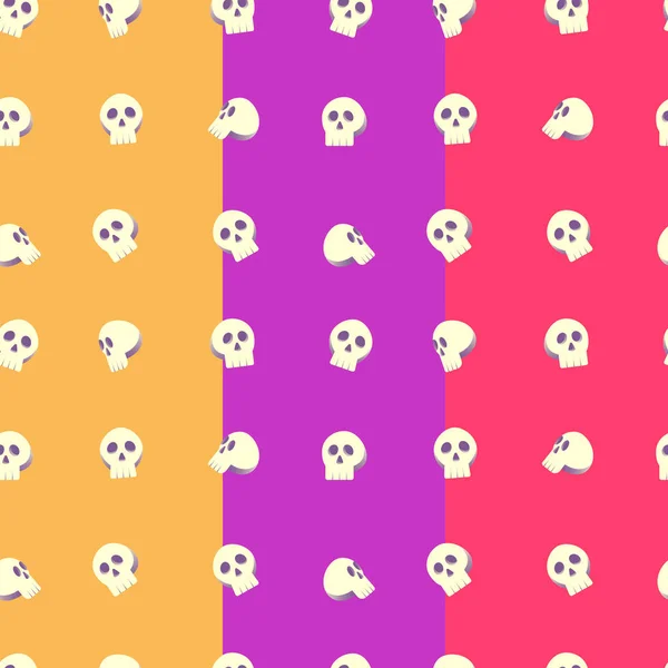Halloween Pattern Skull Vector Design Background Illustration — Stock Vector