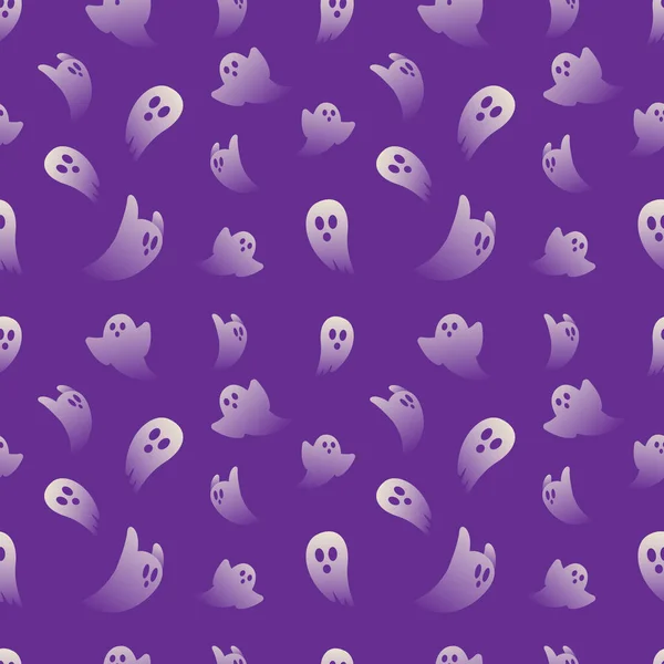 Modello Halloween Fantasma Trasparente Vettoriale Disegno Sfondo Illustrazione — Vettoriale Stock