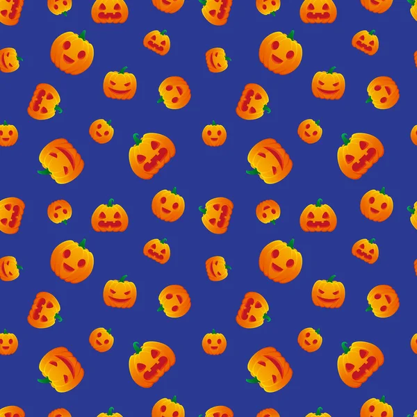 Modèle Halloween Jack Lanterne Citrouille Sourire Maléfique Sourire Flushed Vector — Image vectorielle