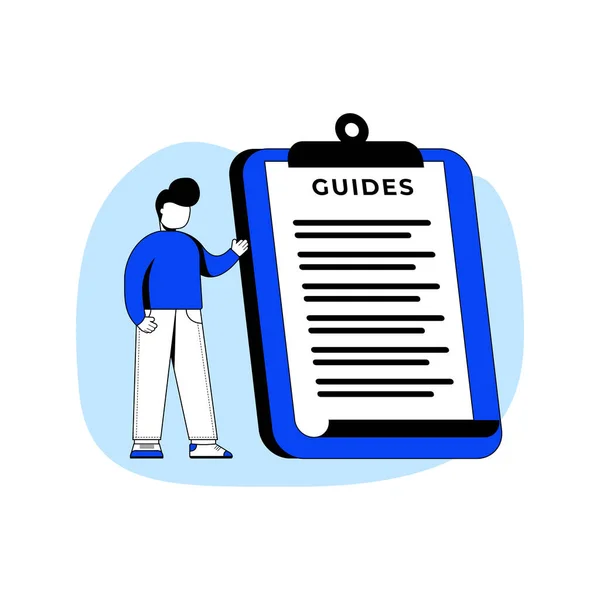 Guías Diseño Plano Icono Ilustración Vectorial Manual Del Usuario Redacción — Vector de stock