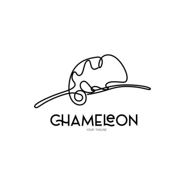 Soyut çizgi bukalemun maskotu logosu. Logo, ikon, maskot tasarımı. vektör illüstrasyonu