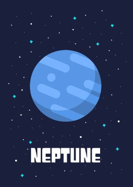 Neptün Gezegeni tasarımı, Neptün gezegenlerinin çizgi film tarzında Vektör çizimleri.