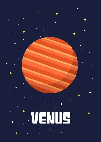 Planeta Venus Ilustrații Vectoriale Ale Planetelor Venus Stil Desene Animate — Vector de stoc