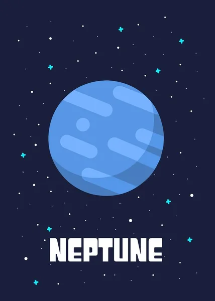 Designul Planetei Neptun Ilustrații Vectoriale Ale Planetelor Neptun Stil Desene — Vector de stoc