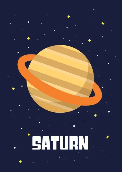 Designul Planetei Saturn Ilustrații Vectoriale Ale Planetelor Saturn Stil Desene — Vector de stoc