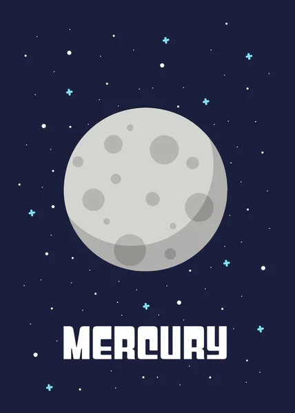 Designul Planetei Mercur Ilustrații Vectoriale Ale Planetelor Mercur Stil Desene — Vector de stoc