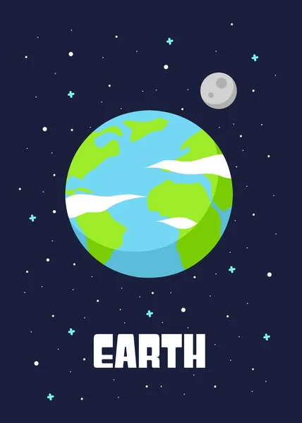 地球の惑星のデザイン 漫画のスタイルで地球の惑星のベクトルイラスト — ストックベクタ