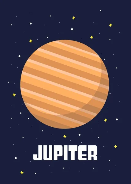 Proiectarea Planetei Jupiter Ilustrații Vectoriale Ale Planetelor Jupiter Stil Desene — Vector de stoc