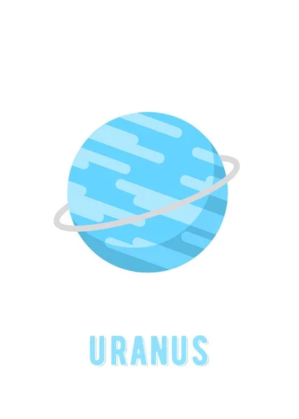 Planet Uranus Plakat Design Plads Planet Design Hvid Baggrund Minimalistisk – Stock-vektor