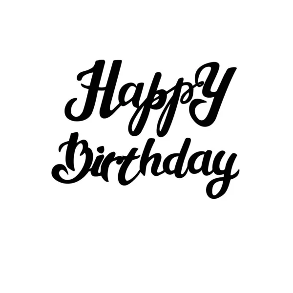 Doğum günün kutlu olsun! Siyah ve Beyaz harfleri. Stok İzole Resimleri