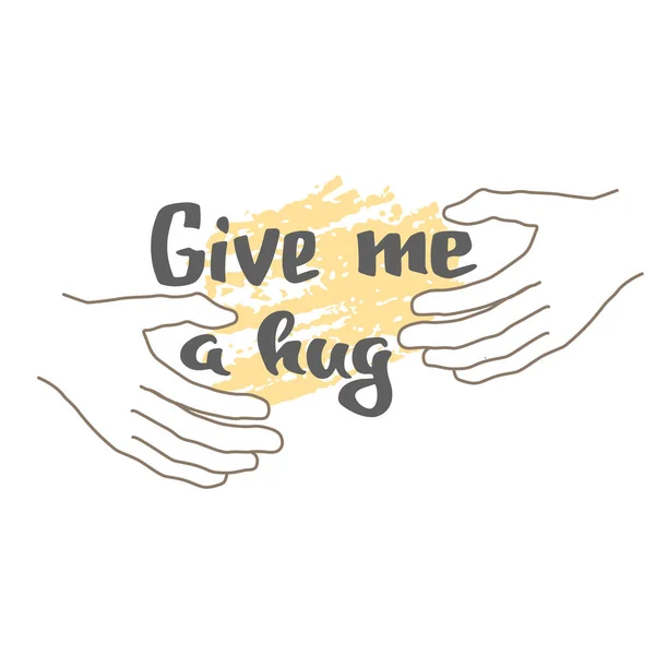 Sarıl bana! Elle Mektup. Kartlar için, Uluslararası Sarılma Günü. Dost Canlısı Hisse Resimleri