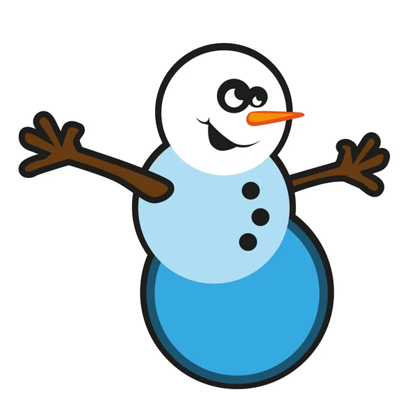 Muñeco de nieve divertido — Vector de stock