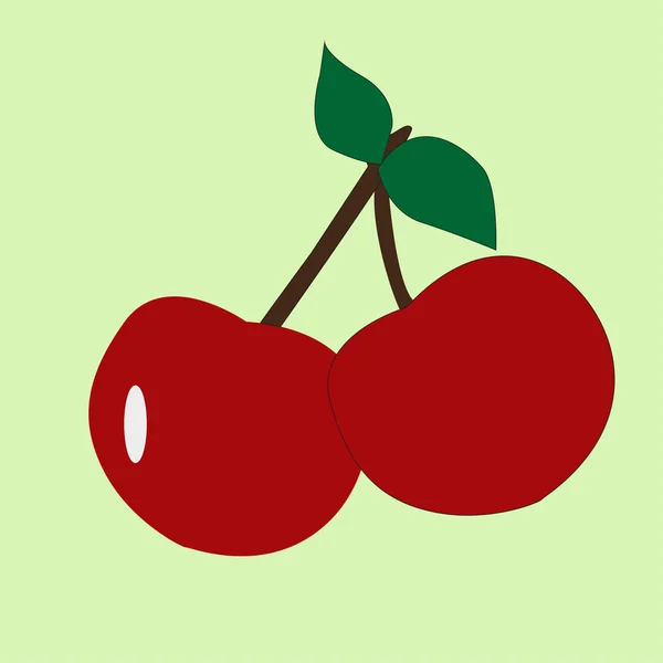 Illustration du clipart de l'icône des cerises — Image vectorielle