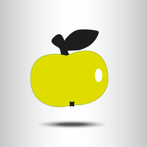 Žluté jablko na šedém pozadí — Stockový vektor