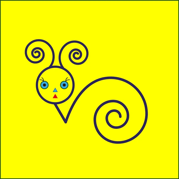 Ícone de caracol no fundo amarelo — Vetor de Stock