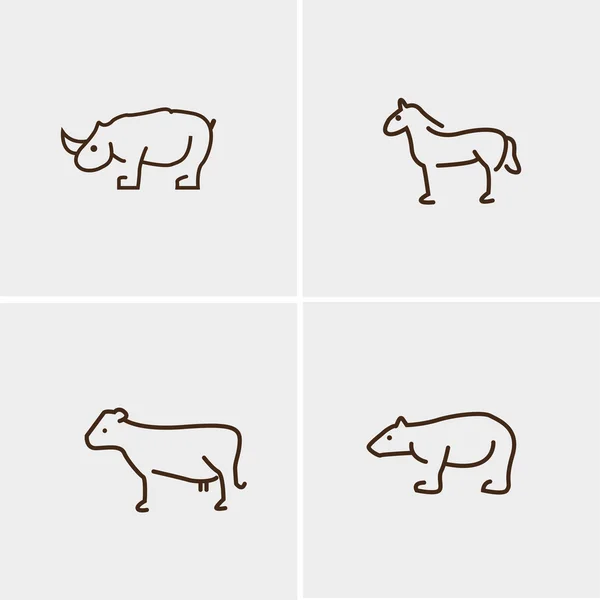 Hayvanlar dört inek boynuz burun at ayı ayarla