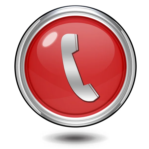 Icono circular del teléfono sobre fondo blanco —  Fotos de Stock
